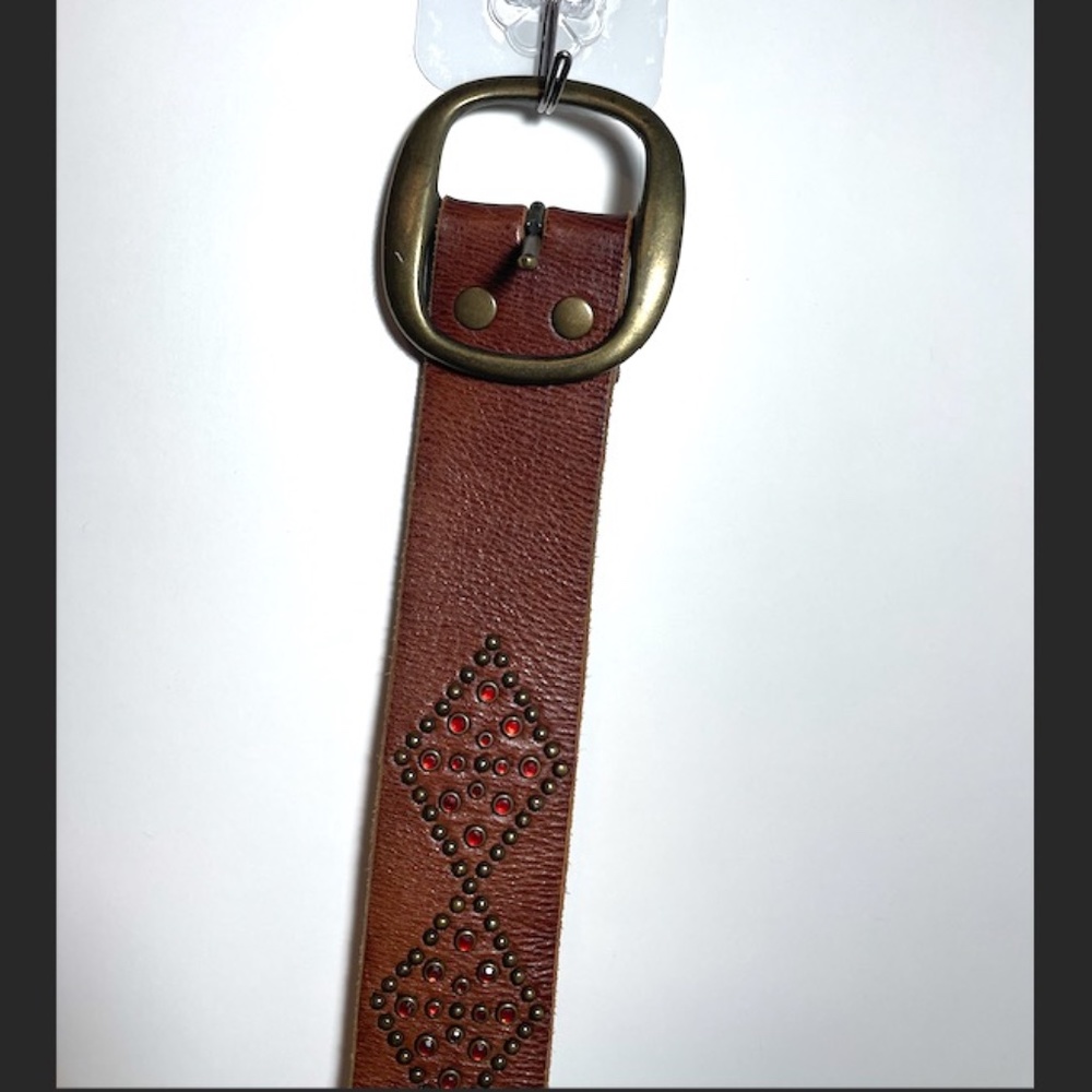 Abercrombie Chunky Leather/Suede Belt with Rhinestones